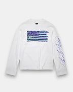 WHITE INKED FLAG LONGSLEEVE
