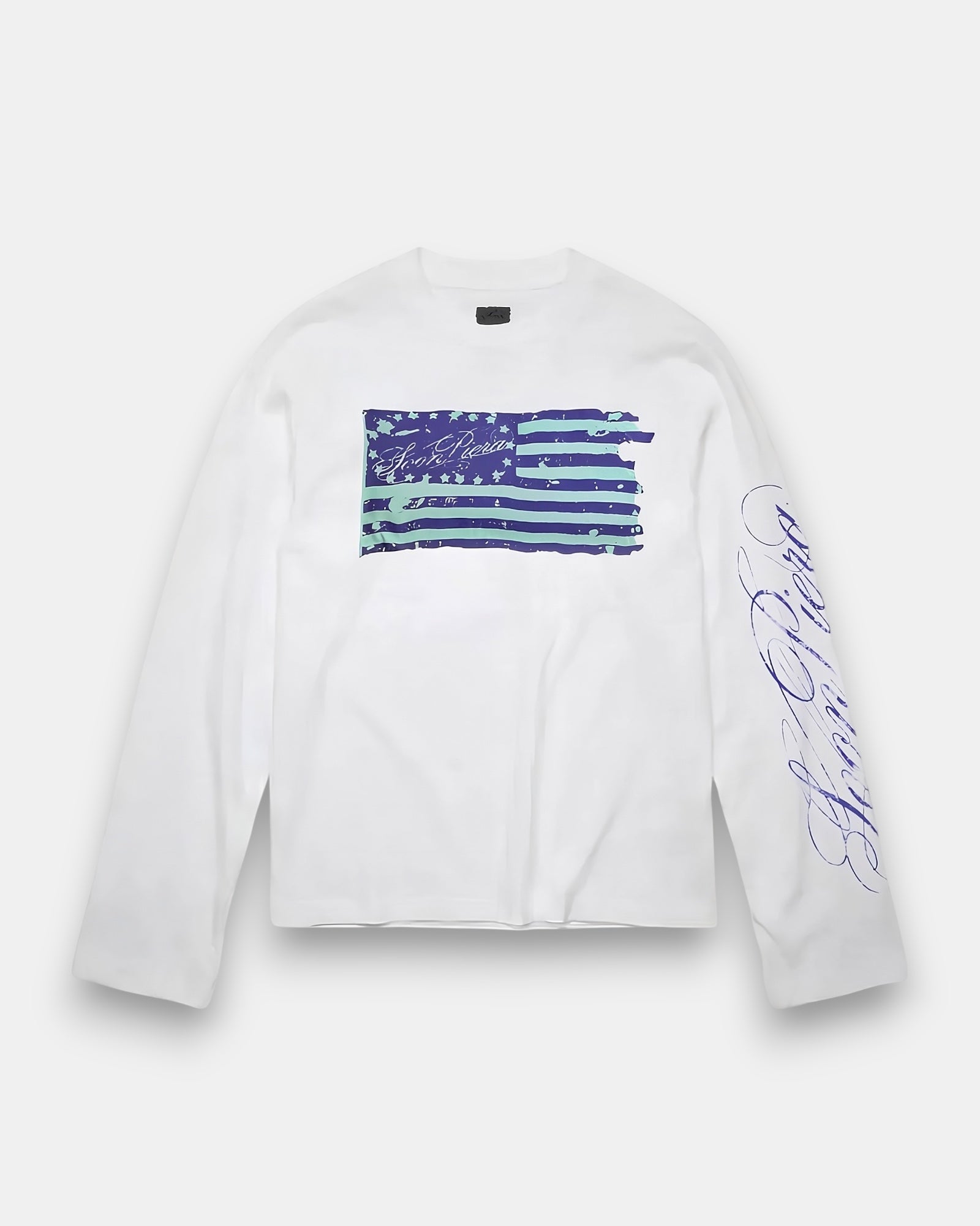 WHITE INKED FLAG LONGSLEEVE