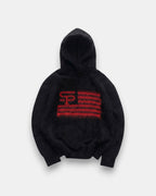 US001 RED MOHAIR GHOST HOODIE